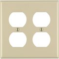 Leviton Ivory 2 gang Thermoset Plastic Duplex Outlet Wall Plate 86016-000